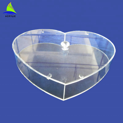 5mm Acrylic Storage Box Unique Heart Shape Acrylic Box Crystal Polishing
