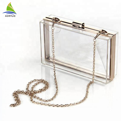 Professional Trendy Clear Custom Acrylic Clutch Bag  18×4.5×11 Cm  CE Certification