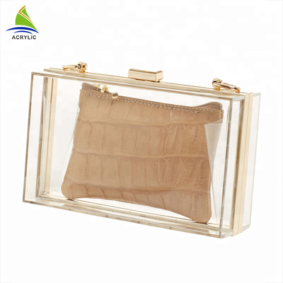 Fashion Elegant Acrylic Storage Box Ladies Transparent personalized Acrylic Clutch Bag