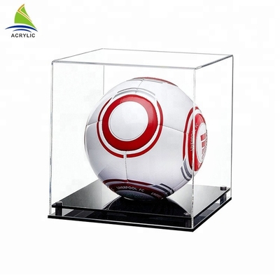 Made Clear Lockable Acrylic Cube Box Display For Baseball / Hockey Puck