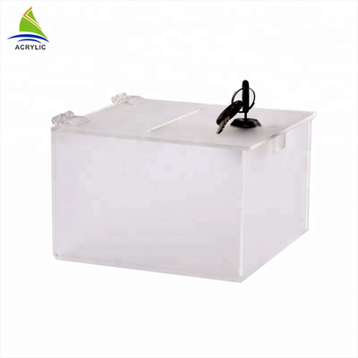 Donation Small Acrylic Box Plexiglass Contribution Boxes Customize Shape