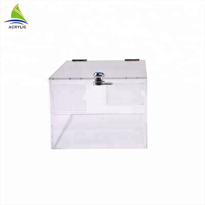 Donation Small Acrylic Box Plexiglass Contribution Boxes Customize Shape