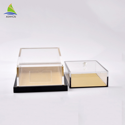 Countertop small Acrylic Display Storage Box smooth surface Silk Screen Printing