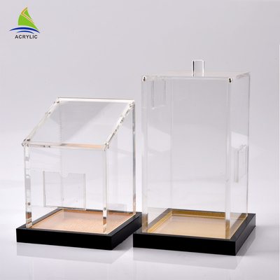 Countertop small Acrylic Display Storage Box smooth surface Silk Screen Printing