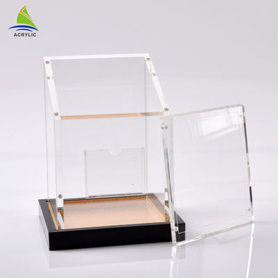 Countertop small Acrylic Display Storage Box smooth surface Silk Screen Printing