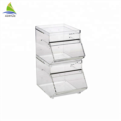 Food Grade Acrylic Candy Display Stackable Modern Design Clear Acrylic Candy Cube Box