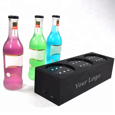 Custom Plexiglass Led Liquor Bottle Display 3 - Bottle Led Acrylic Wine Rack