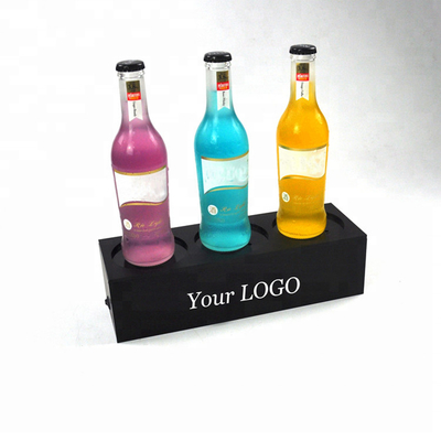 Custom Plexiglass Led Liquor Bottle Display 3 - Bottle Led Acrylic Wine Rack