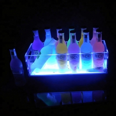 Modern Design Clear Led Bottle Display Led Acrylic Wine Bottle Display Rack