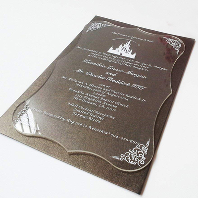 Clear Acrylic Display Frame Black Custom Acrylic Wedding Invitation Card