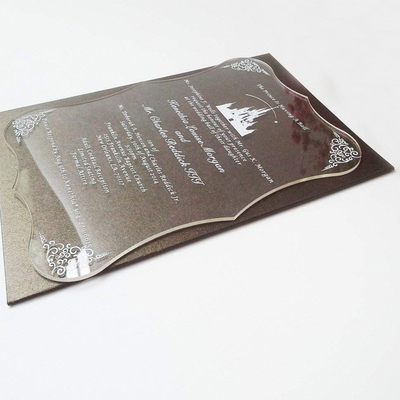 Clear Acrylic Display Frame Black Custom Acrylic Wedding Invitation Card