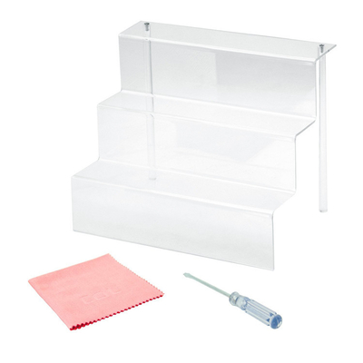 High Transparent Clear Acrylic Tiered Display Stands 3 Step Acrylic Display