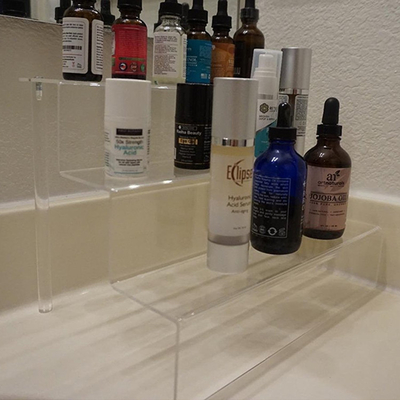 High Transparent Clear Acrylic Tiered Display Stands 3 Step Acrylic Display