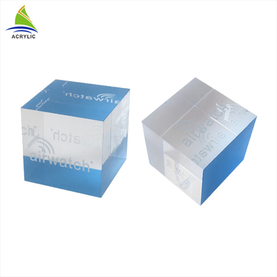 Display Solid Acrylic Photo Frames Custom Acrylic Rack Square Block Sign Holder