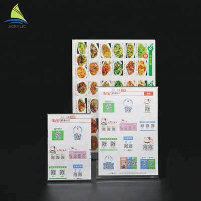 Customized Clear Acrylic Slanted Design menu holder acrylic Sign