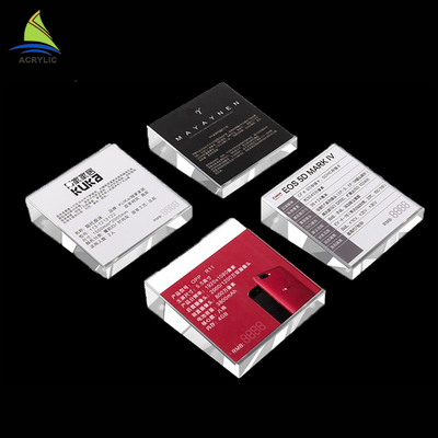 Modern Acrylic Brand Block Smooth Surface Customized Shape Single Design