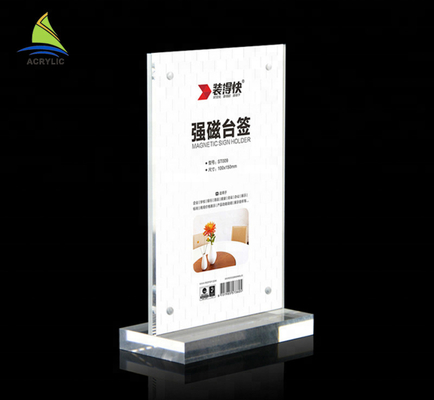 New Design Acrylic Sign Display Holder Counter Top  Acrylic Sign Brochure Holder