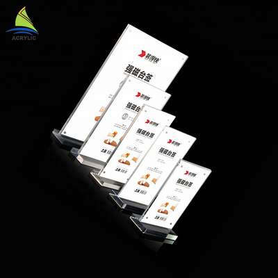 New Design Acrylic Sign Display Holder Counter Top  Acrylic Sign Brochure Holder