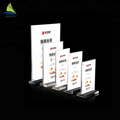 New Design Acrylic Sign Display Holder Counter Top  Acrylic Sign Brochure Holder