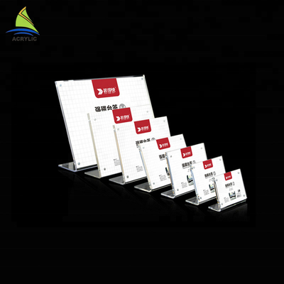 Top Level Acrylic Sign Display Holder Anodized Magnet Sign Acrylic Display Card