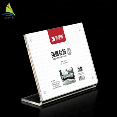 Top Level Acrylic Sign Display Holder Anodized Magnet Sign Acrylic Display Card