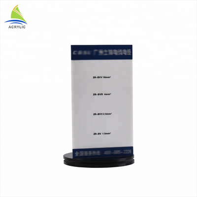 Customized Acrylic Sign Display Holder Rotating Display Stand Silk Screen Printing
