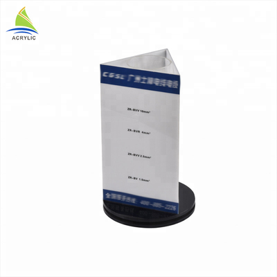 Customized Acrylic Sign Display Holder Rotating Display Stand Silk Screen Printing