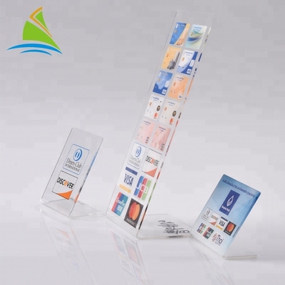 Transparency Type L Shape Single Side Table Stand Acrylic Menu Holder Flatness