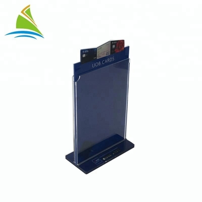 Modern PMMA Acrylic Tabletop Sign Holders Customize Shape High Hardness