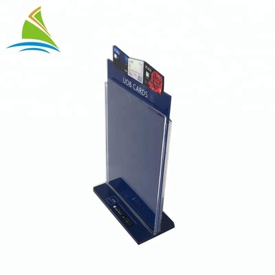 Modern PMMA Acrylic Tabletop Sign Holders Customize Shape High Hardness