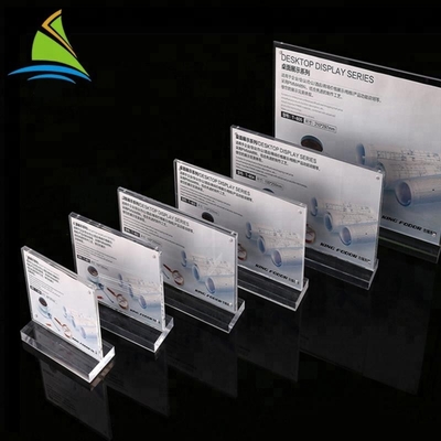 Best Quality Custom Logo Sign Counter top Acrylic card insert sign Stand