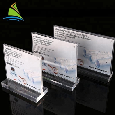 Best Quality Custom Logo Sign Counter top Acrylic card insert sign Stand