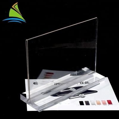 Best Quality Custom Logo Sign Counter top Acrylic card insert sign Stand