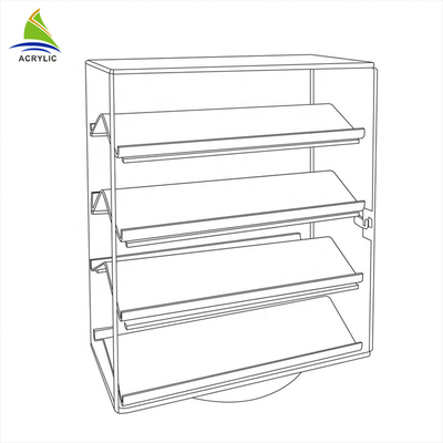 Retail Acrylic Display Cases Floor Plexiglass Display Cabinet Case Crystal Polishing