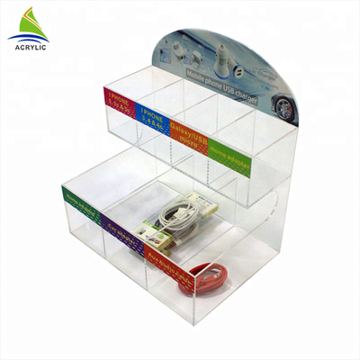 Mobile Phone Charger Display Stand/ Acrylic Display Shelf