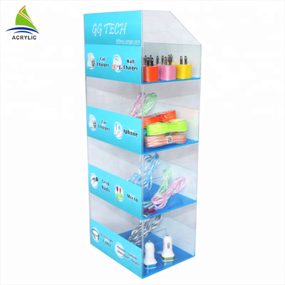 Mobile Phone Charger Display Stand/ Acrylic Display Shelf