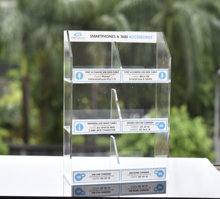 High Gloss Acrylic Shop Display Acrylic Cell Phone Accessory Display 3mm Thickness