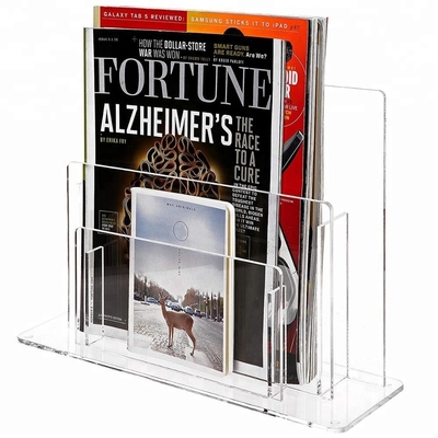 Elegant Acrylic Brochure Stand Clear Acrylic Magazine Display Rack Simple Design