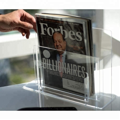 Elegant Acrylic Brochure Stand Clear Acrylic Magazine Display Rack Simple Design