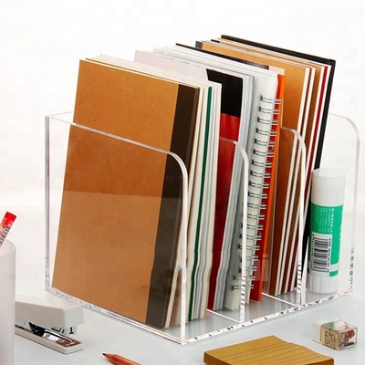 Plexiglass Acrylic Brochure Holders OEM Design Acrylic Book Case Silk Screen Printing