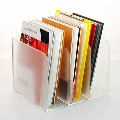 Plexiglass Acrylic Brochure Holders OEM Design Acrylic Book Case Silk Screen Printing