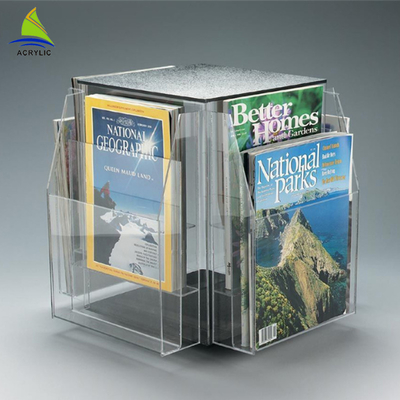 360 Degrees Rotating Clear Display Countertop Clear Acrylic Paper Holder
