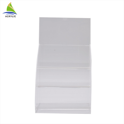 Plastic Double Pocket Leaflet / File Acrylic Brochure Display Stand Holder