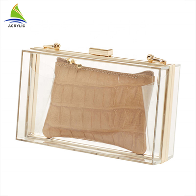 Trendy Clear Fashion Custom Acrylic Evening Clutch Bags For Women / Girl
