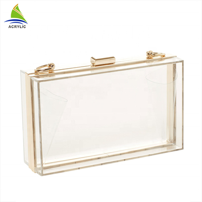 Trendy Clear Fashion Custom Acrylic Evening Clutch Bags For Women / Girl
