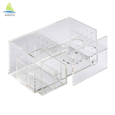Customized Promotion Makeup Acrylic Display Box / Cotton Pad Swabs Storage Box