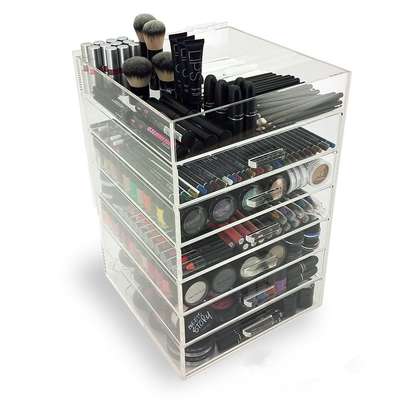 7 Tier Makeup Acrylic Display Box With Drawers For Shopping Mall