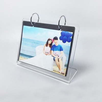 L Shape Custom Clear Acrylic Photo Frame / Family Picture Frames