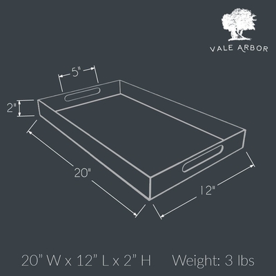 High Transparent Acrylic Food Serving Trays With Handle SGS ISO