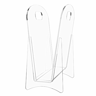 Freestanding Modern Clear Acrylic Magazine Holder Display Stand / File Folder Storage Organizer Rack